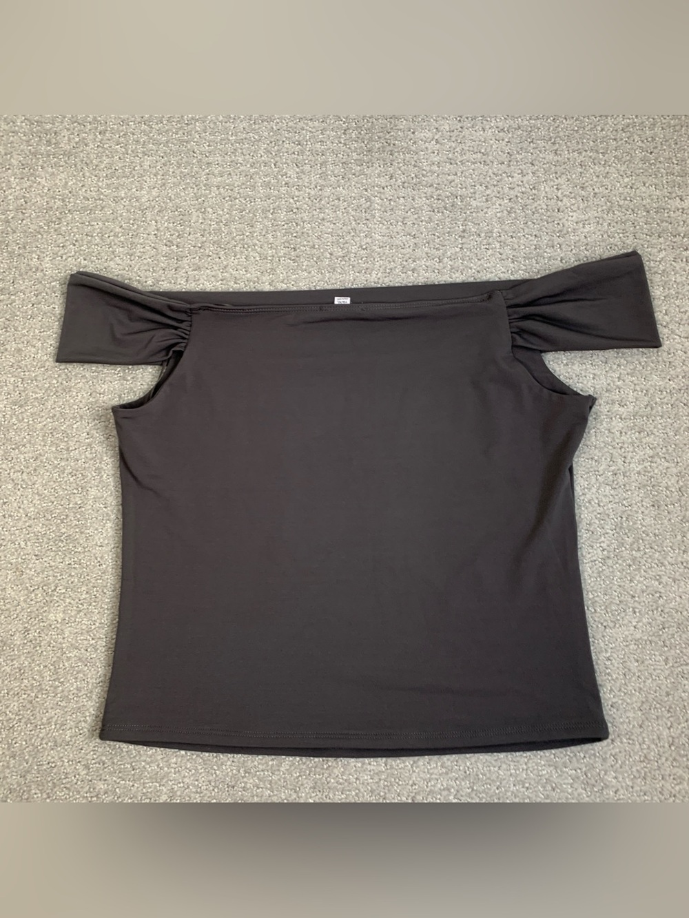 Garage gunmetal gray off the shoulder tank size XL